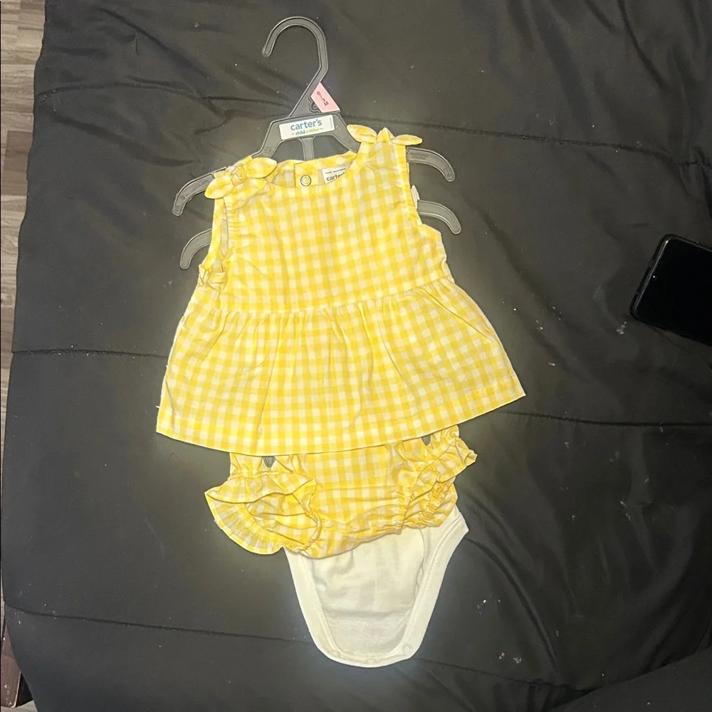 Carter's Yellow Gingham Diaper Cover Set